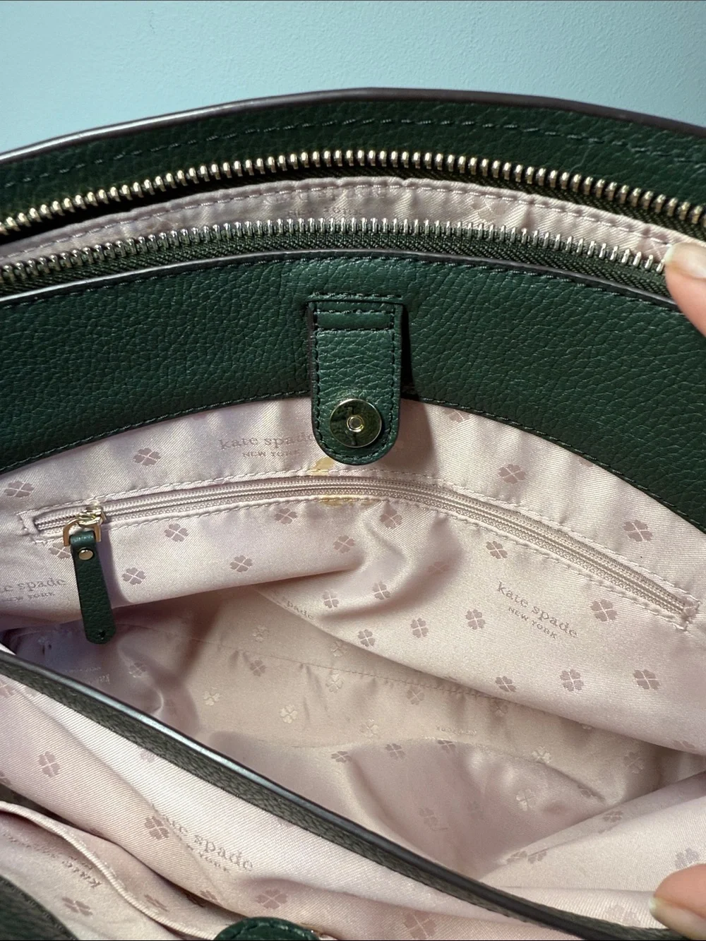 Kate Spade New York Polly Large Work Tote in Deep Evergreen Excellent Condition!